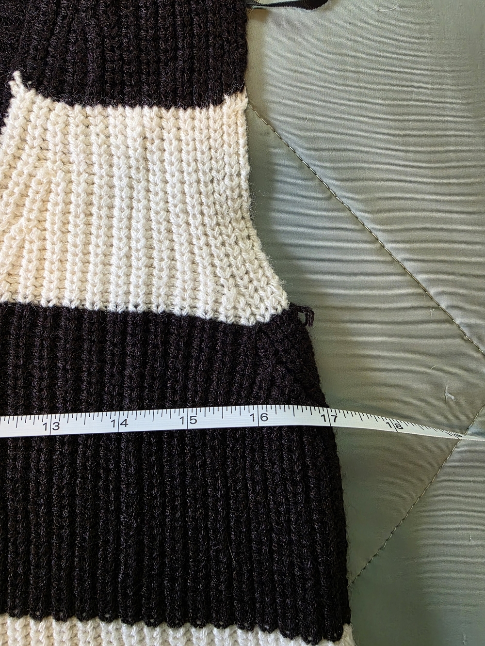 Striped Knit V‑Neck Sweater Vest | Size Medium - Picture 8 of 9